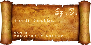 Szondi Dorottya névjegykártya